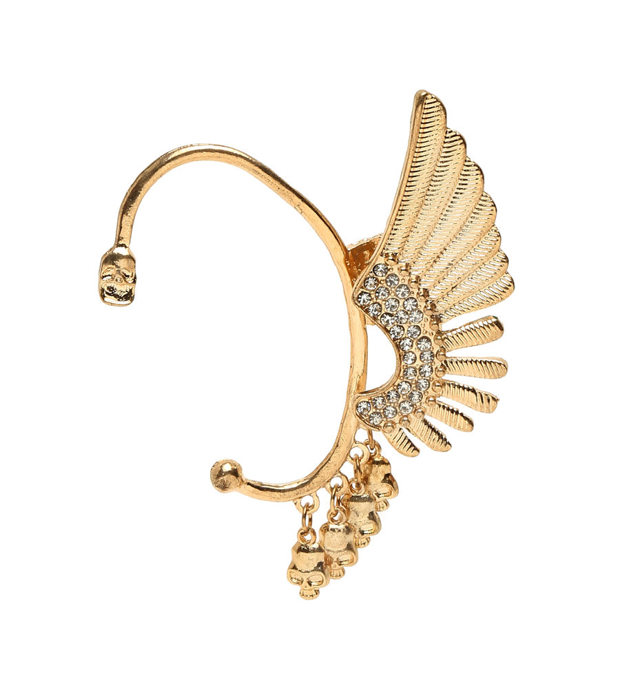 YouBella Fashion Jewellery Gold Plated Wing Shape Earcuff Earring for Girls and Women - for Single Ear (Gold) (YBEAR_33136)